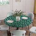 thumbnail image 5 of Green Leopard Print Round Tablecloth for 45-54 Inch Tables,Fitted Table Cover with Elastic Edge,Farmhouse Abstract Animal Patterned Waterproof Outdoor Table Cloth Protector for Patio Garden Dinner, 5 of 9