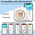 thumbnail image 3 of Riwcyla Pocket Printer Portable Thermal Printer Wireless BT Connection 203DPI for Picture Label DIY Handcraft List Meno Notes Journal Receipt Paper Instant Sticker with 6 Roll Thermal Paper + 5 Adh, 3 of 6