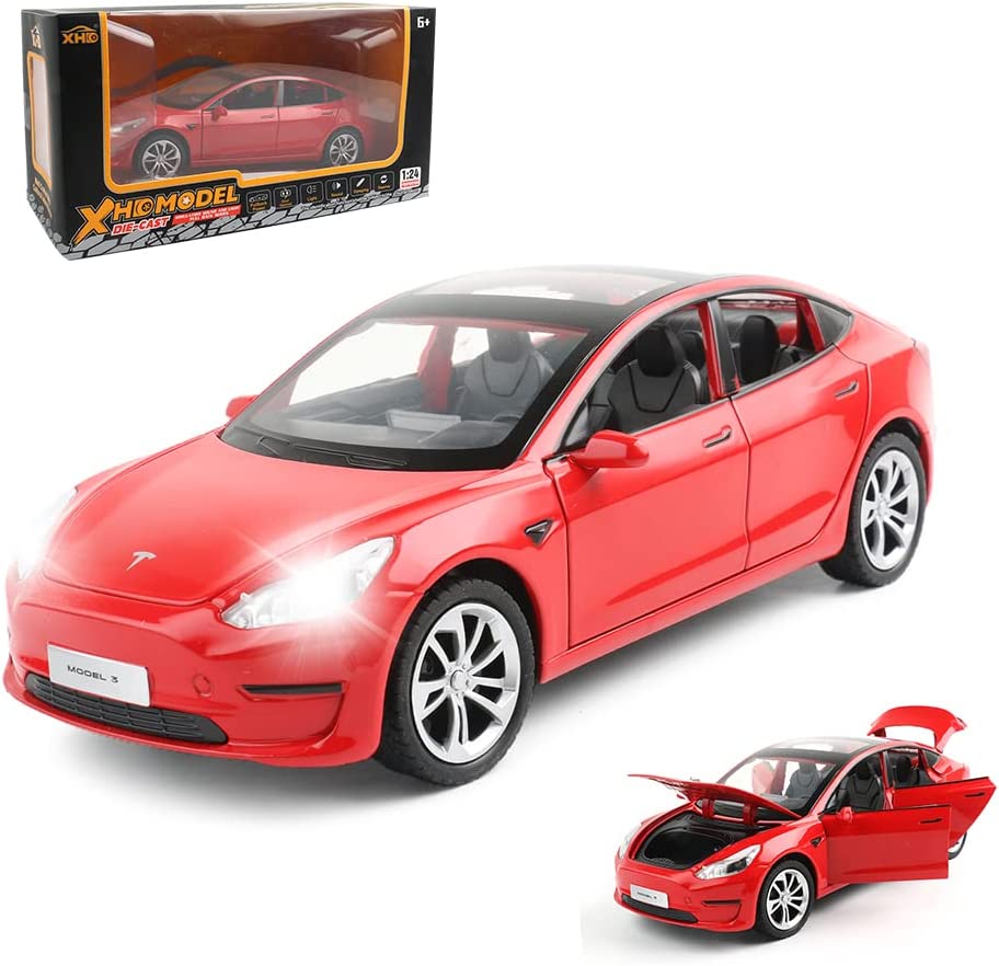 1:24 Scale Tesla Model 3 Alloy Car Model Diecast Toy Vehicles For Kids,  Tesla Car Model，Pull Back Alloy Car With Lights And Music,Children's  Birthday,Car Model Collections. (Black) - Walmart.com