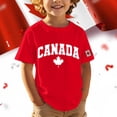 thumbnail image 2 of Boys Shirts Graphic T Shirt with Embroidered Maple Leaf Canadian Patriotic Celebration Tee for Kids Red 13 Years-14 Years, 2 of 4