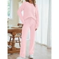 thumbnail image 3 of FADAACAI Womens Sweatsuits 2 Piece Set Womens Fuzzy Fleece Long Sleeve 2 Piece Loungewear Outfits Sweater Pants Pajama Sets Lounge Sets for Women Womens Sweatsuits Sets Pink 2XL Clearance！, 3 of 8
