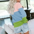thumbnail image 3 of Ahdbta Women's Crewneck Sweatshirts Casual Long Sleeve Loose Fitted Shirts Trendy Fall Color Block Pullover Tops with Pockets, 3 of 5