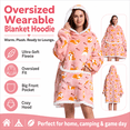 thumbnail image 5 of Luckyapr Oversized Wearable Blanket Hoodie for Adult,Fleece Sweatshirt Blanket Hoodie with Pocket & Hood,Gift for Women, Men, Mom, Dad, 5 of 9