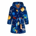 thumbnail image 1 of Dvkptbk Kids Fleece Hooded Bathrobes, Warm Graphic Soft Fuzzy Bath Robe for Kids Soft Robe Sleepwear with Belt 4-5 Years, 1 of 8