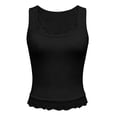 thumbnail image 6 of IDOCLOTHES Lace Ribbed Tank Tops for Women Workout Tank Tops Woman Slim Fitted Sleeveless Running Vest for Women Athletic Camisole Shirts Women's Tanks & Camis Black, S, 6 of 7