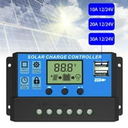 30A Solar Charge Controller, EEEkit 12V/24V Solar Panel Charge Controller Intelligent Regulator