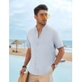thumbnail image 3 of Camisa De Lino Hombre Caballero Moda Casual Italia, 3 of 8