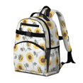 thumbnail image 2 of Sunflower White Pattern Cute School Backpack Bag for School with Padded Back and Adjustable Shoulder Straps 15.25"x11.5"x5.25", 2 of 5
