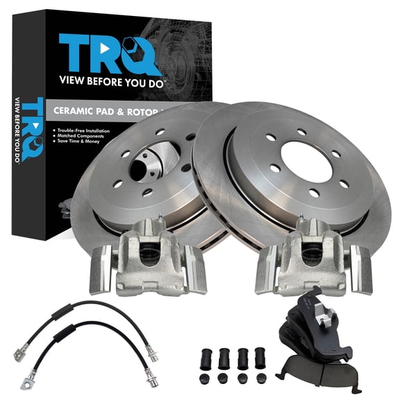 TRQ Rear Brake Pad & Rotor Kit Ceramic Fits 2007-2017 Ford Expedition Lincoln Navigator
