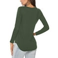 thumbnail image 2 of Gerichy Long Sleeve Shirts for Women Casual V Neck Tops Tee Solid Color Blouses Hoodies for Women Long Sleeve Shirts for Women, 2 of 3