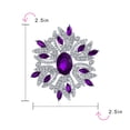 thumbnail image 4 of Bling Jewelry Womens Large Statement Art Deco Style Amythest Purple Crystal Flower Brooch  Pin Silver Plated, 4 of 5