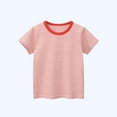 thumbnail image 1 of Blusas y camisas de manga corta con cuello redondo Camiseta de rayas de manga corta con cuello redondo de verano para niños Top informal versátil para bebés para usar al aire libre Conjunto de poliést, 1 of 4