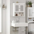 thumbnail image 7 of Spirich Elegant Bath Storage Organizer Wall Mounted Cabinet with Transparent Glass Doors, Adjustable Shelves, White, 7 of 7