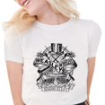 thumbnail image 3 of Camiseta de tres hermanos de cuento de reliquias de la muerte para mujer, camisetas blancas informales suaves, divertidas, envío directo, 3 of 5