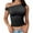 Black, variant on Essentials Womens Tees Tops Basic Shirts Off Shoulder Knotted Summer Solid Sleeveless Cropped Fall Winter Clothes