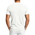 thumbnail image 5 of sdhkgrrt Plus Size Men Summer Round Neck Short Sleeve T-Shirts Casual Solid Basics Tee Tops Loose Fit Everyday Wear, White XL, 5 of 8