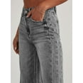 thumbnail image 2 of Women'S Wide Leg Jeans High Waisted Strechy Raw Hem Pants Grey XXL, 2 of 6