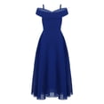 thumbnail image 2 of Kaerm Kids Girls Adjustable Spaghetti Strap Chiffon Dress Elegant Sleeveless Off Shoulder A-Line Blue 14, 2 of 5