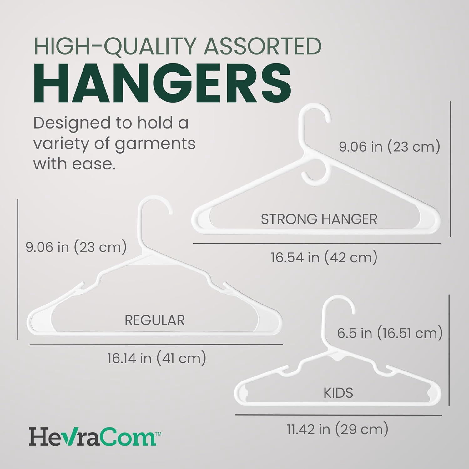HevraCom 50-Pack Family Plastic Clothes Hangers White