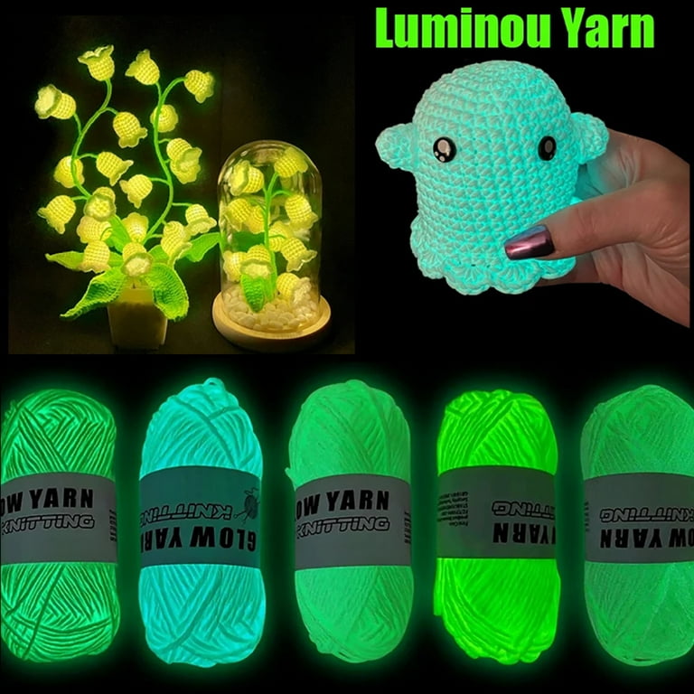 Chunky Yarn Glow In The Dark Polyester Luminous DIY Hand Knitting Carpet  Sweater