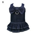 thumbnail image 2 of Cheers.US Dog Harness Dress Comfy Puppy Girl Skirt Doggy One-Piece with D Ring Pet Denim Clothes for Walk Doggie Outfits Cat Apparel, 2 of 7