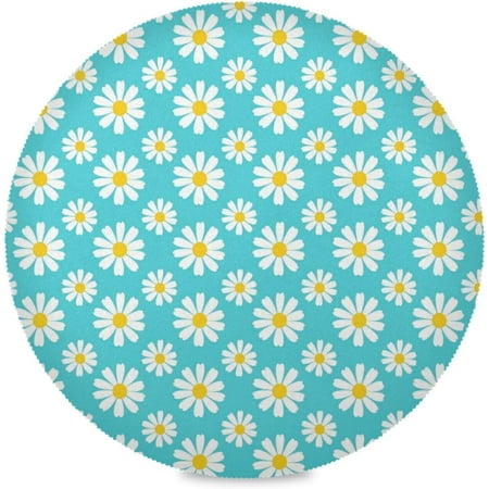 

Hidove Floral Daisy Pattern Round Placemats Durable Non-Slip Table Mat Heat and Stain Resistant Placemat for Kitchen Table Decoration Outdoor BBQ Activities(6PCS)