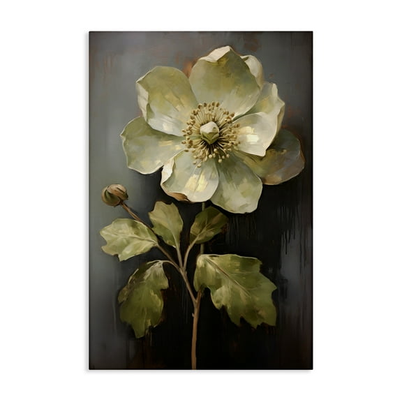 Stupell Industries White Magnolia Floret Botanical & Floral Painting Gallery Wrapped Canvas Art Print Wall Art, 16 x 24