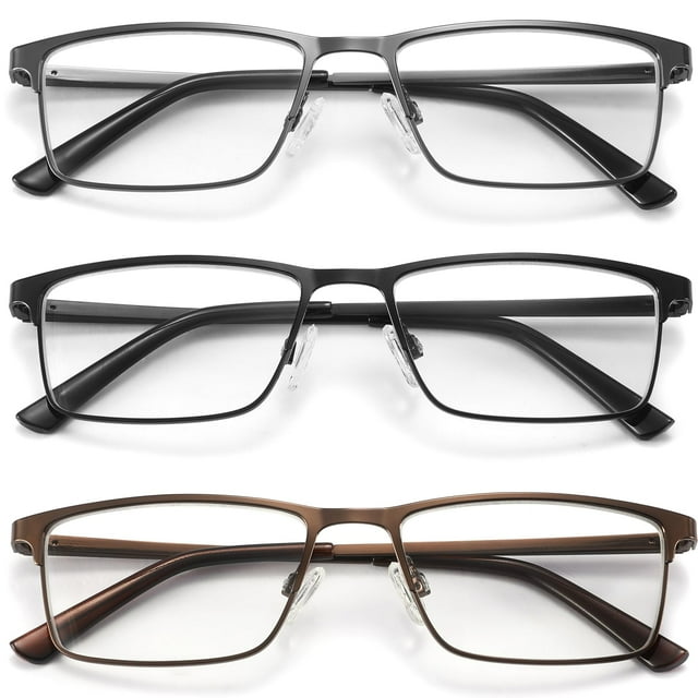 Gafas de lectura Acavefox Blue Light Blocking, paquete de 3 unidades, más de 1.5 para hombres