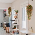 thumbnail image 2 of 3pcs Hanging Plant Decoration Wall Flower Decor Artificial Eucalyptus Realistic Home Wedding Garden Indoor Outdoor  Orange, 2 of 5