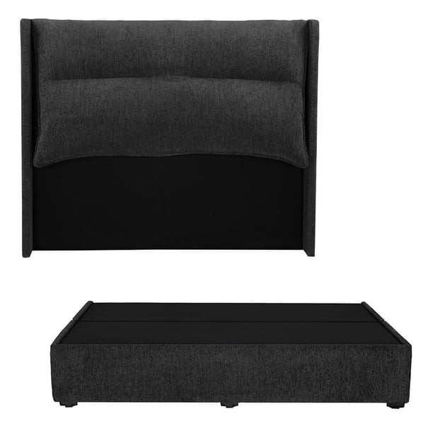 Recámara King Size Becca Black con Cabecera + Box Base Cama