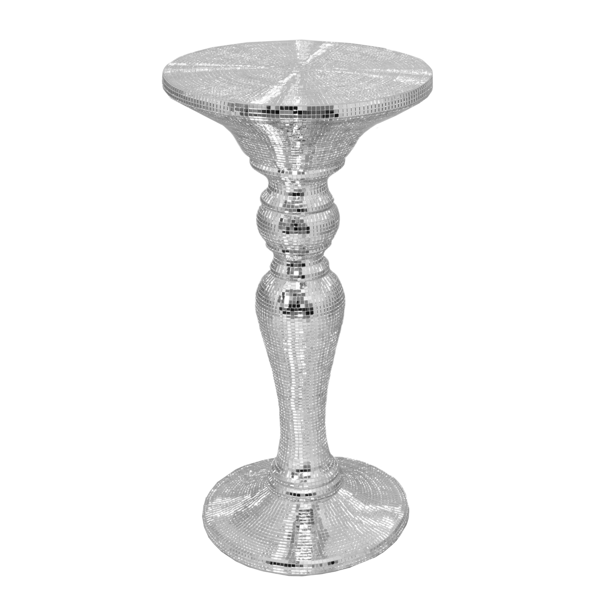 Urban Designs Handcrafted Multifacted Lux Mosaic Pedestal Accent End