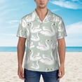 thumbnail image 4 of Lsque White Birds pattern Hawaiian Shirt for Men, Unisex Summer Beach Casual Short Sleeve Button Down Shirts-Small, 4 of 9