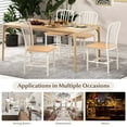 thumbnail image 5 of Costway Dining Chairs Set of 2 High Back Navy Chairs Metal Frame Footrests Kitchen White, 5 of 8