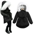 thumbnail image 2 of ATOGUTA Kids Girl Winter Hooded Puffer Jackets Coats Long Parka Fleece Lined Waterproof Puffer Jacket With Removable Hood Black, Size 2T-12, 2 of 6