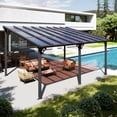 thumbnail image 3 of Sumnthink 12'x16' Hardtop Gazebo, Gazebo Pergola with Sloped Roof, Large Wall-Mounted Heavy Duty Awnings, for Patio, Deck and Backyard, 3 of 8