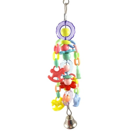 

NUOLUX Acrylic Beads Bell Bird Playing Toy Creative Parrot Bite String Colorful Pendant