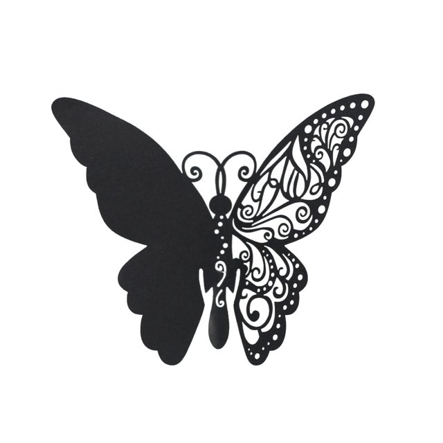 50pcs Tarjetas de Nombre Calcomanías Etiqueta de Pared Engomada de Copa Papel Mariposa Decoración Bricolaje Baoblaze Pegatinas de bricolaje