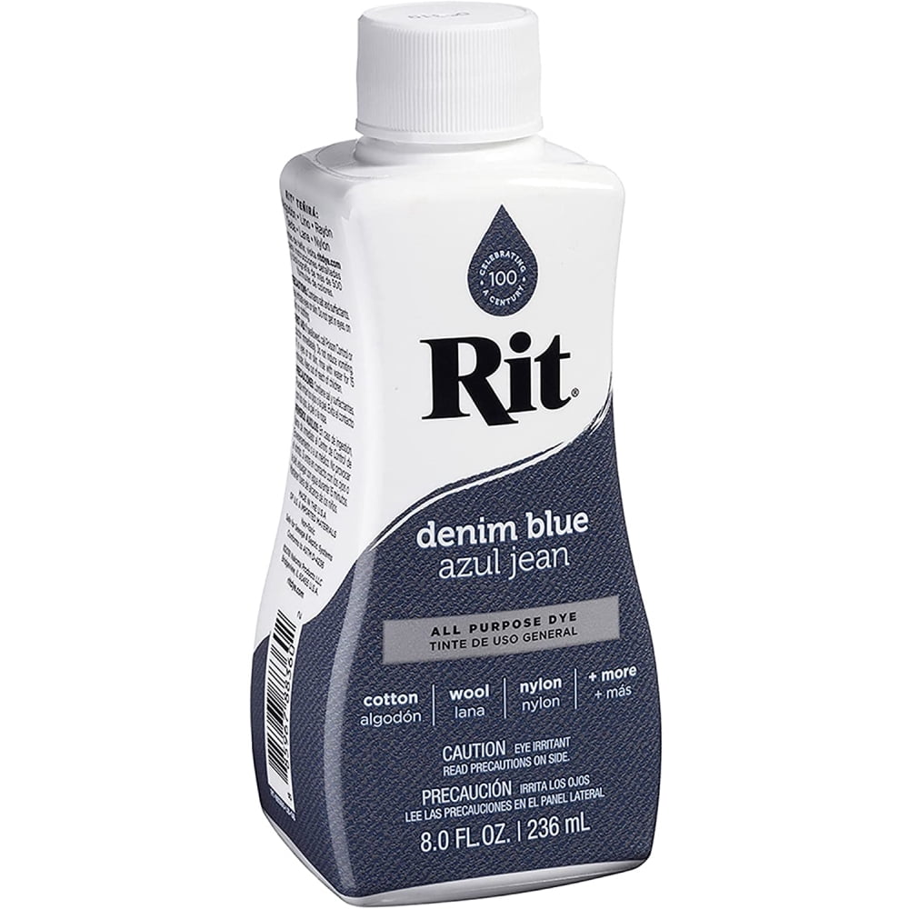 Rit Liquid Dye All Purpose Fabric Dye 8 Ounce Denim Blue, 6 Pack