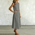 thumbnail image 5 of Moxiu Women's 2 Piece Skirt Sets Sleeveless Cropped Tank Tops and Button Front Skirt Elastic Waist Summer Vacation Outfits 2026 Gray,S, 5 of 8