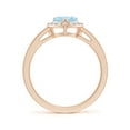 thumbnail image 2 of Angara Natural 0.7 Ct. Aquamarine with Diamond Halo Ring in 14K Rose Gold for Women (Ring Size: 3.5), 2 of 9
