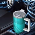 thumbnail image 6 of 40oz Tumbler with Handle and Straw, Vacuum Insulated Stainless Steel Travel Mug, Fits Car Cup Holder, Liquid & Marble Print, 6 of 6