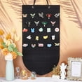 thumbnail image 4 of DIY 25.8x13.8 Inch Hanging Brooch Pin Display Holder Brooch Collection Storage Holder Black Double-Sided Soft Felt Wall-Mounted Jewelry Hanging Rolls for Home Decoration Pin Collection DIY, 4 of 5