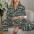 thumbnail image 6 of Vsdgher UAE Travel1 1 Pajamas Set Long Sleeve Sleepwear Womens Button Down Nightwear Pj Sets-Large, 6 of 7