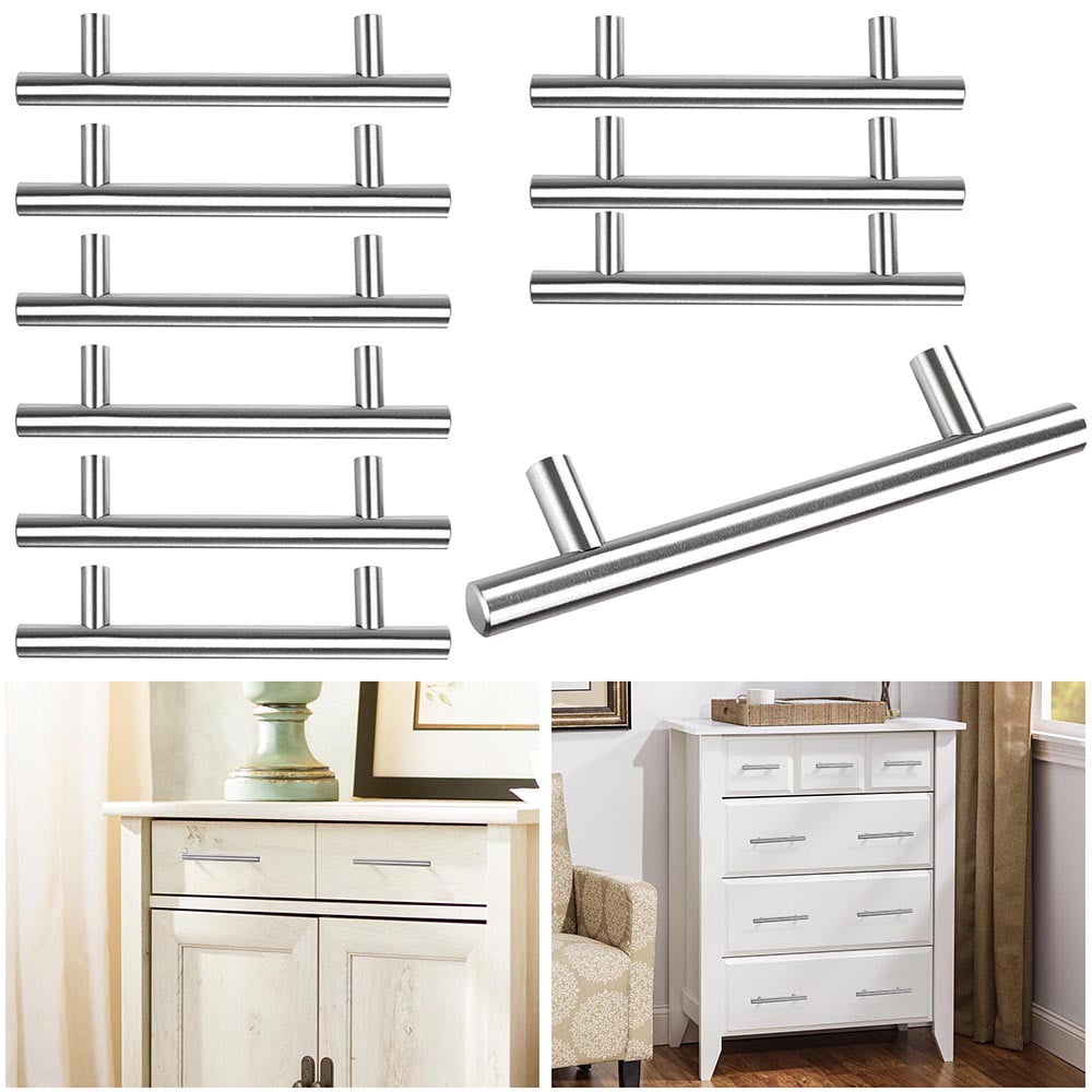 Yescom 10pcs 6 Kitchen Cabinet Door Handles T Bar Brushed
