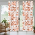 thumbnail image 4 of Burnt Orange Botanical Outdoor Curtains for Patio Waterproof, Windproof Privacy Curtains with Weighted Bottom, Vintage Nature Flower Outside Drapes for Picnic Garage Backyard Cabana 54"x108" 2 Panel, 4 of 8