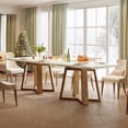 thumbnail image 4 of Tribesigns 47-inch Dining Table for 4 People, Modern Kitchen Table with Wooden Legs for Kitchen and Dining Room, Small Space, White and Brown (2Packs), 4 of 6