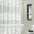 thumbnail image 2 of CSCHome White Floral Style Shower Curtain, Machine Washable Waterproof Shower Curtain, Suitable for Hotel Home Use 72 X 72 Inch(White), 2 of 8