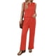 thumbnail image 3 of Conjuntos de 2 Piezas para Mujer, Chaleco, Cuello Redondo, Sin Mangas, Conjuntos Casuales, Pantalones de Pierna , Trajes. Color Naranja L, 3 of 8