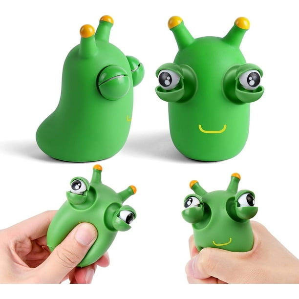 SHENMO 2 pièces jouets à presser les insectes verts, jouets amusants pour  les yeux d'herbe, jouets pour le globe oculaire, petits jouets anti-stress  
