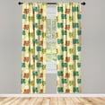 thumbnail image 2 of Ambesonne Animals Curtains, Happy Autumn Bus Clouds, Pair of 28"x95", Cream Multicolor, 2 of 4